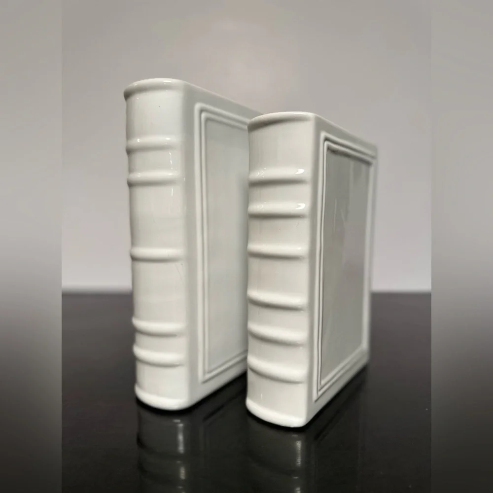 Z Gallery White Ceramic Book Decor Set